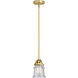 Nouveau 2 Canton 1 Light 5.25 inch Satin Gold Mini Pendant Ceiling Light in Incandescent, Seedy