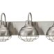 Neo-Industrial 3 Light 24.5 inch Satin Nickel Vanity Light Wall Light