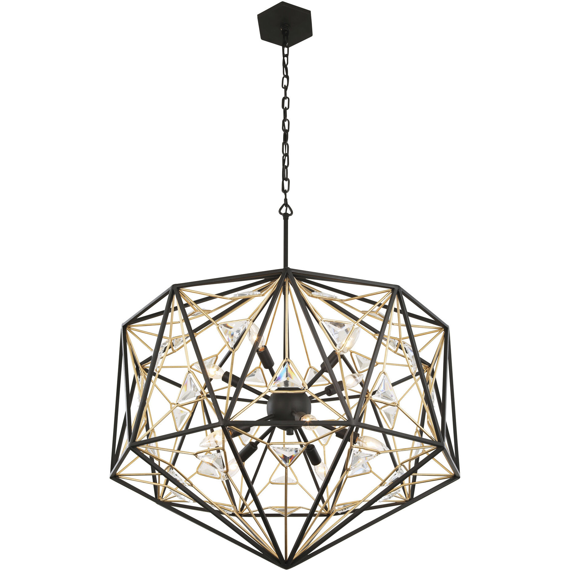 Marcia 10 Light 30 inch Matte Black/French Gold Pendant Ceiling Light