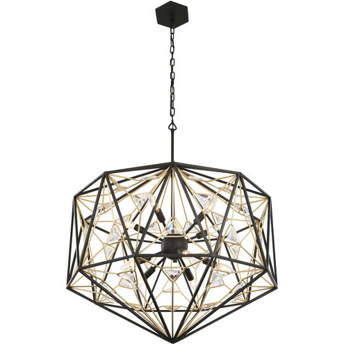 Marcia 10 Light 30 inch Matte Black/French Gold Pendant Ceiling Light