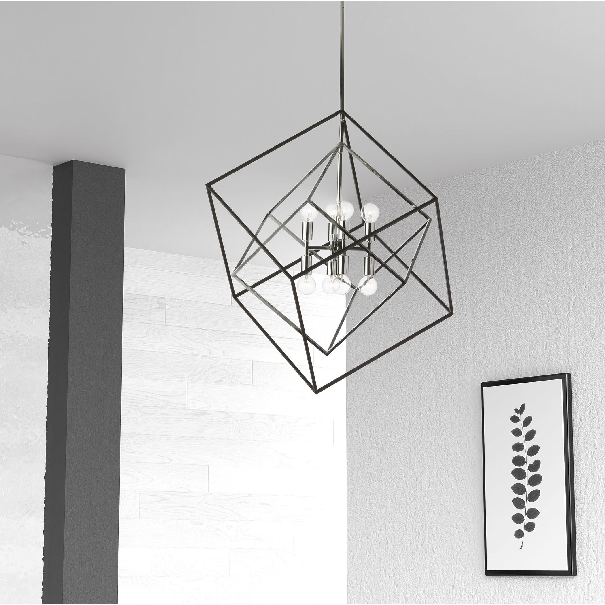 Kappa LED 27 inch Polished Chrome with Matte Black Pendant Ceiling Light in Polished Chrome and Matte Black