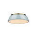 Duncan 2 Light 14 inch Aged Brass Flush Mount Ceiling Light in Seafoam, Damp