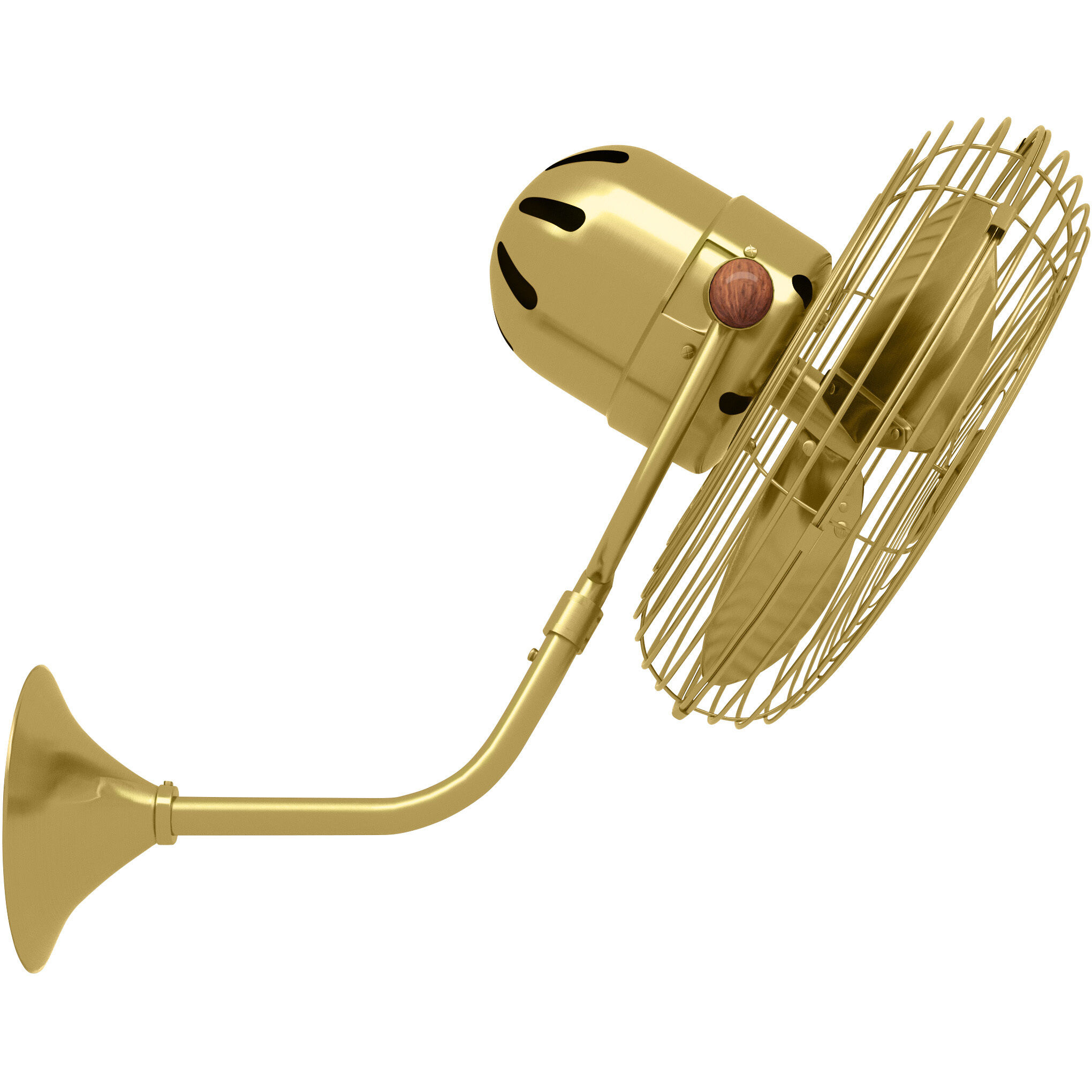 Matthews-Gerbar Michelle Parede 20 inch Brushed Brass Directional Wall Fan, Matthews-Gerbar