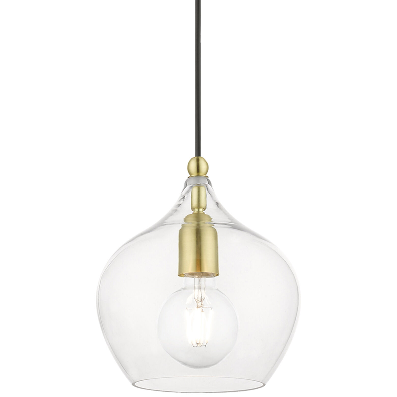 Aldrich 1 Light 8 inch Satin Brass with Polished Brass Accent Pendant Ceiling Light