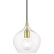 Aldrich 1 Light 8 inch Satin Brass with Polished Brass Accent Pendant Ceiling Light