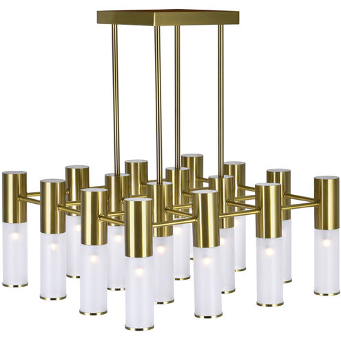Pipes 16 Light 20 inch Brass Down Chandelier Ceiling Light