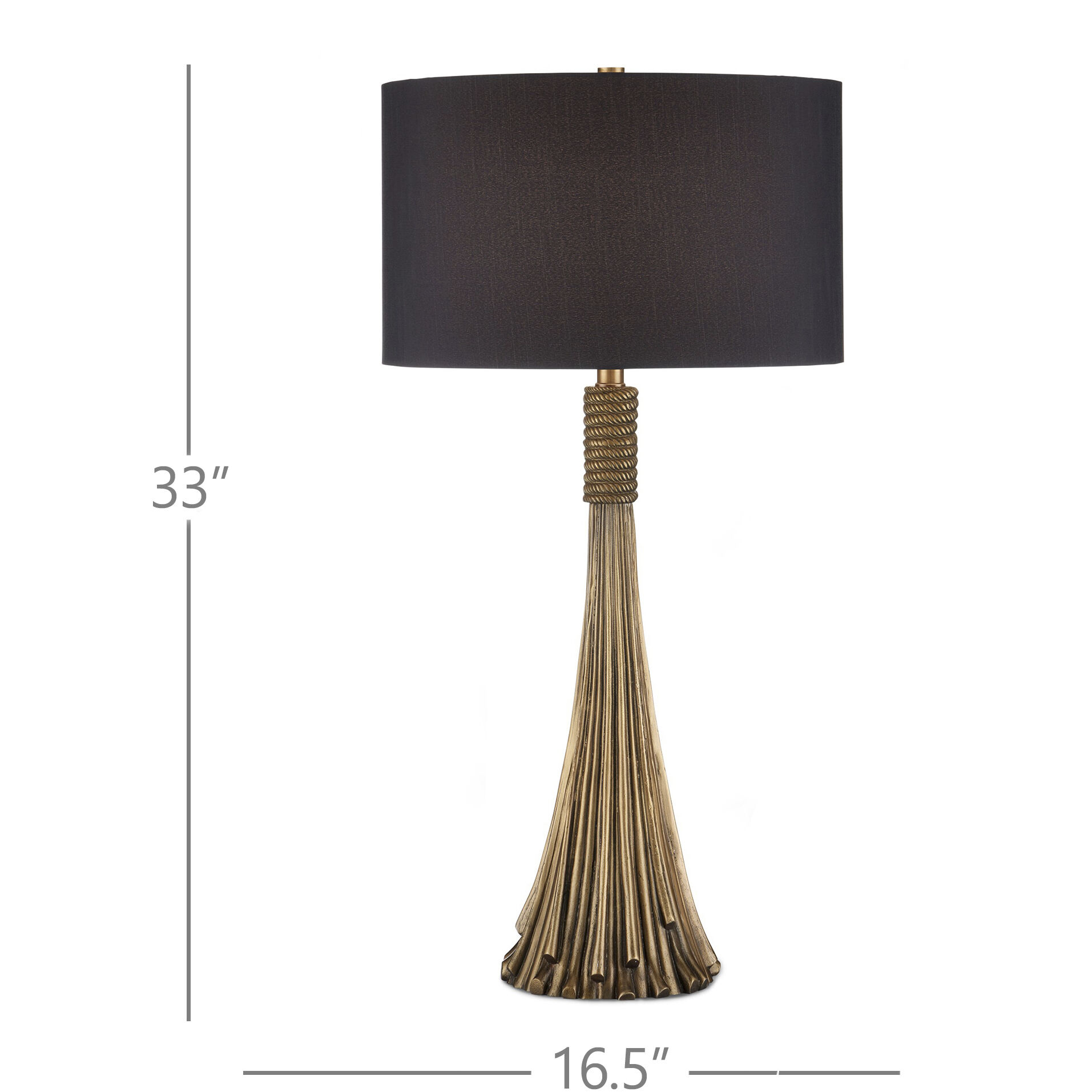 Baroque 33 inch 150 watt Antique Brass Table Lamp Portable Light