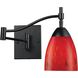 Celina 22 inch 60.00 watt Red with Dark Rust Swingarm Sconce Wall Light