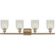 Ballston Caledonia LED 36 inch Brushed Brass Bath Vanity Light Wall Light in Mouchette Glass, Ballston