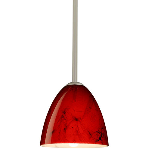 Vila LED Satin Nickel Stem Pendant Ceiling Light