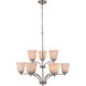 Neighborhood Tyler 9 Light 31.5 inch Brushed Polished Nickel Chandelier Ceiling Light in White Glass, Neighborhood Collection
