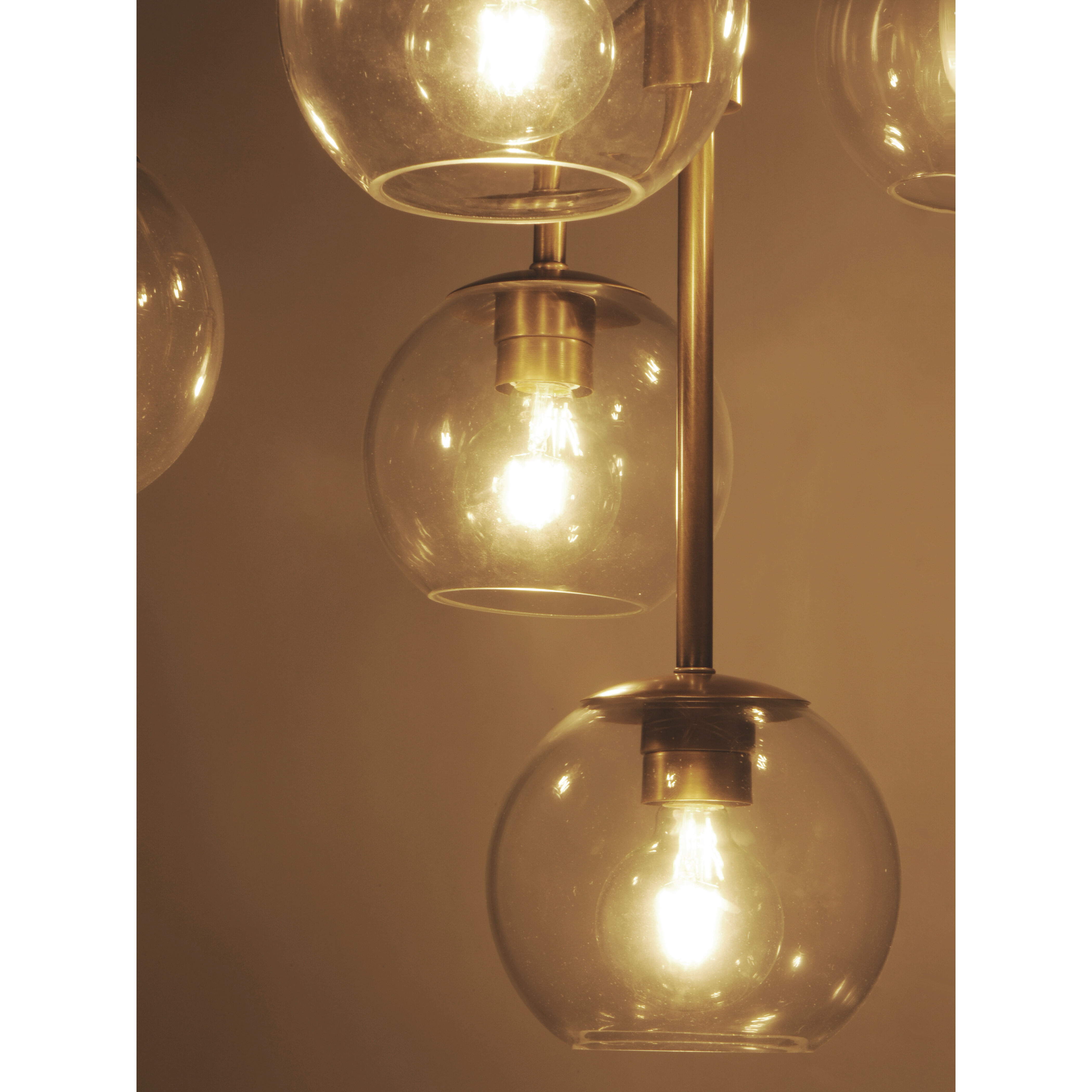 Branch 6 Light 27 inch Natural Aged Brass Chandelier Ceiling Light