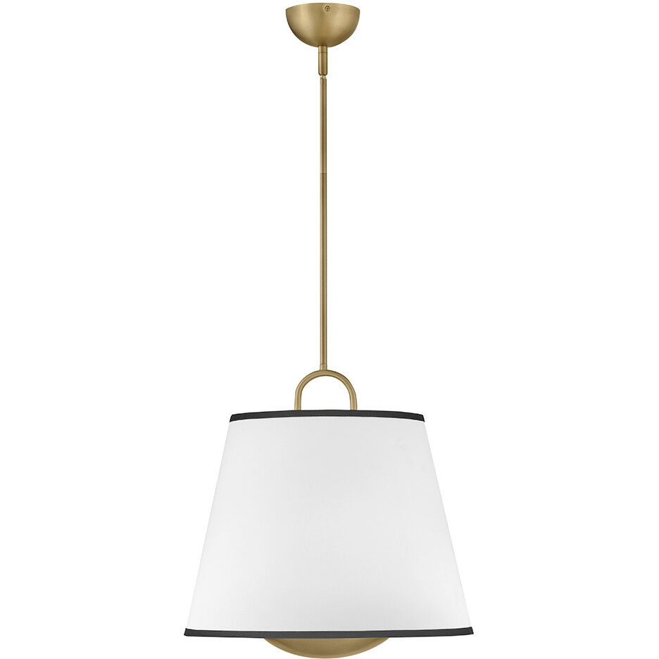 Sonia 3 Light 18 inch Lacquered Brass Pendant Ceiling Light in Lacquered Brass with Off-White