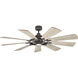 Gentry 65 inch Weathered Zinc with Wthrd Wh Wn Blades Ceiling Fan in Weathered White Walnut/Walnut