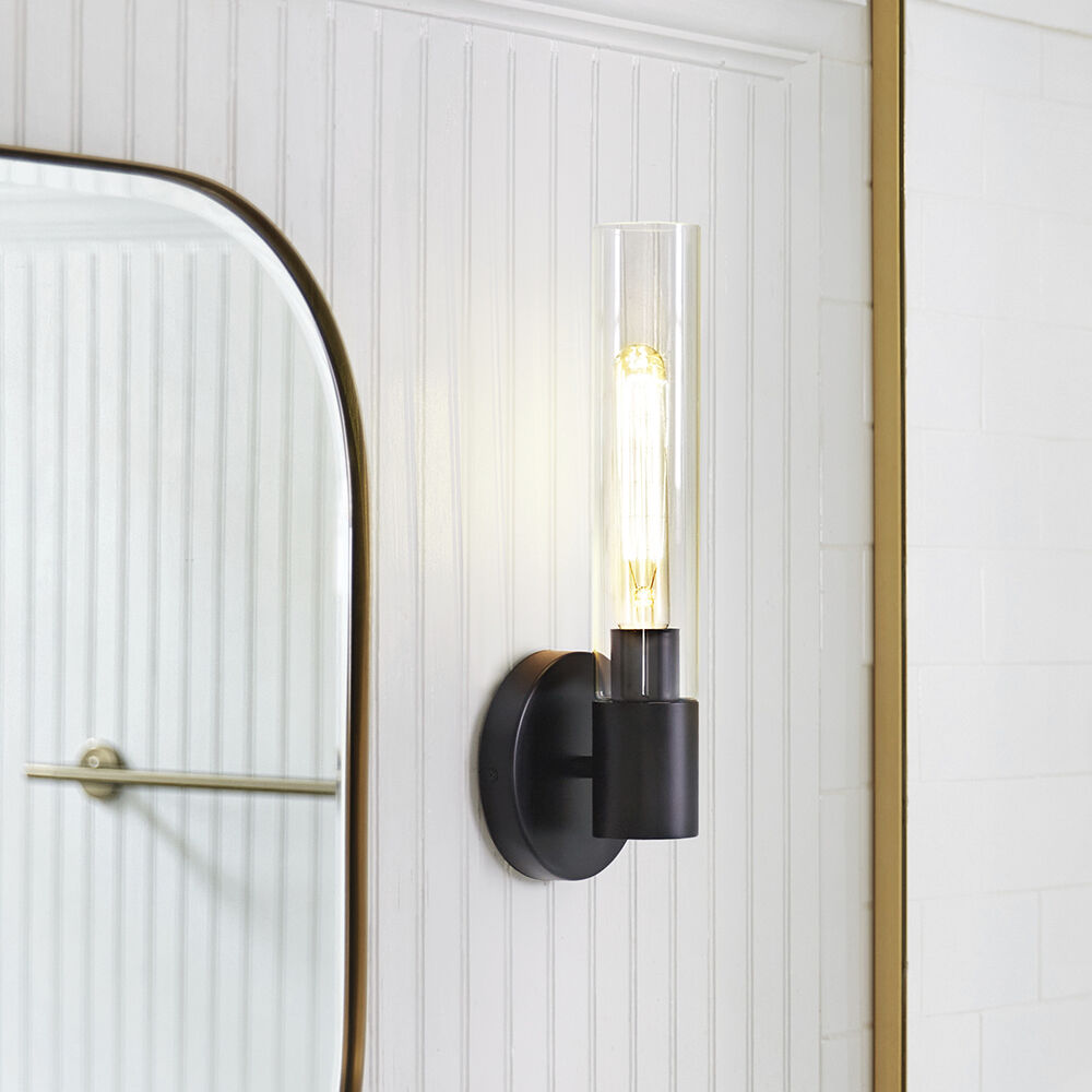 Shea LED 5.25 inch Black Bath Light Wall Light