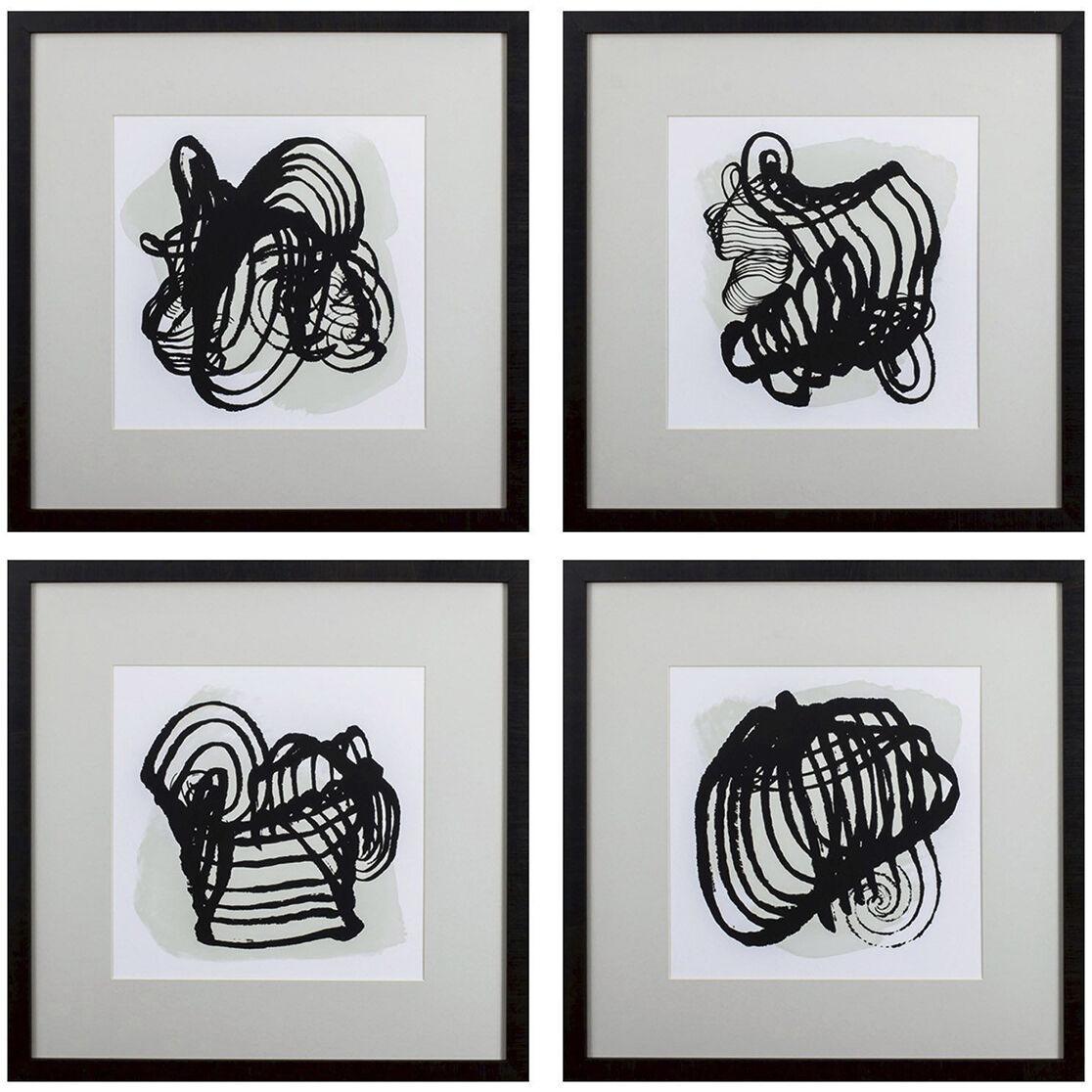 Abstract Black and White and Neutral Framed Art, Propac