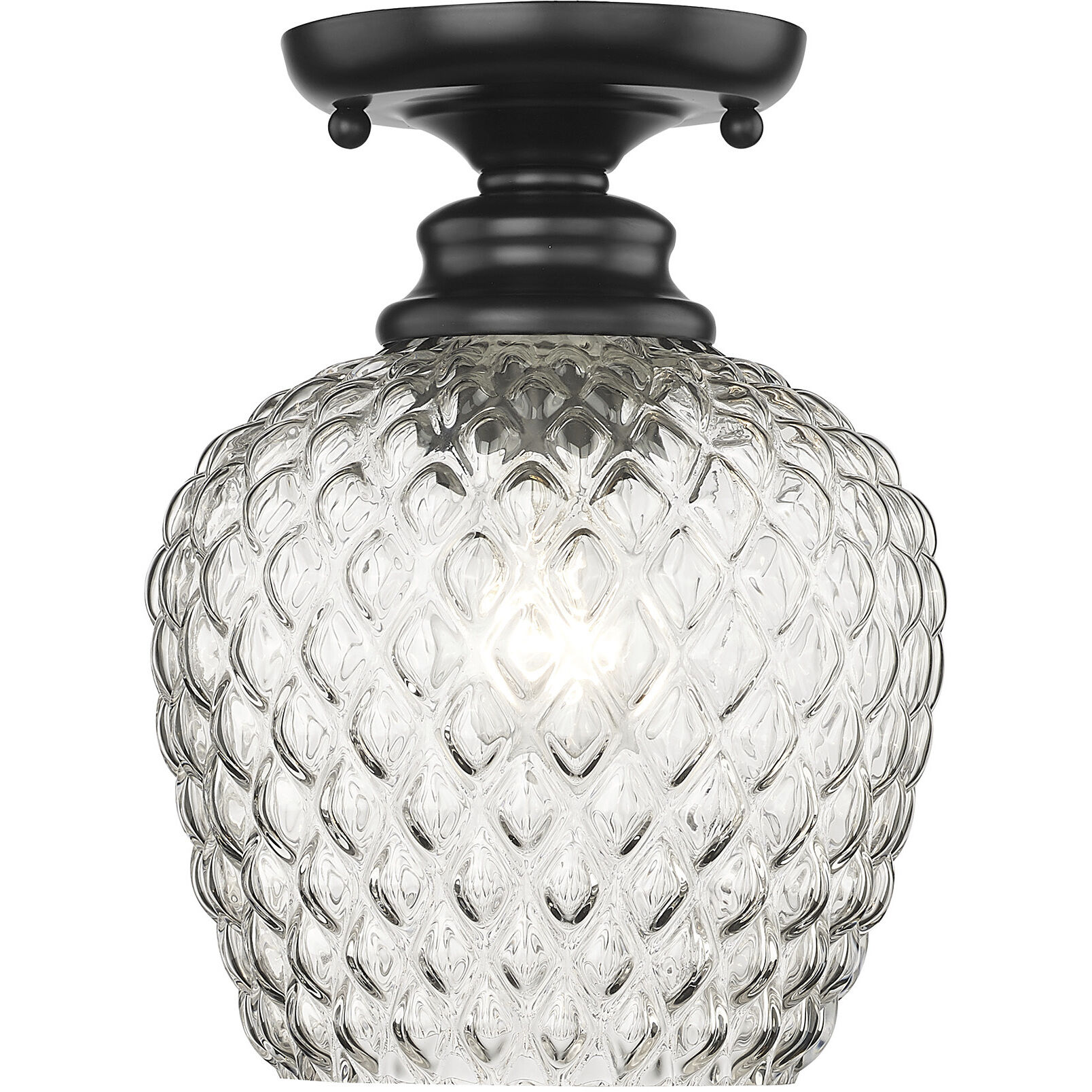 Adeline 1 Light 7.13 inch Matte Black Semi-Flush Mount Ceiling Light