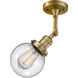Franklin Restoration Beacon LED 6 inch Brushed Brass Semi-Flush Mount Ceiling Light in Seedy Glass, Franklin Restoration
