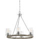 Farmhouse 6 Light 27 inch Greywood Chrome Chandelier Ceiling Light