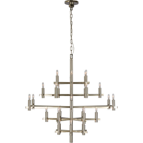 Chapman & Myers Sonnet LED 42 inch Polished Nickel Chandelier Ceiling Light in (None), Large