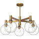 Alora Mood Castilla 5 Light 29.5 inch Aged Gold/Clear Glass Chandelier Ceiling Light