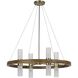 Hempstead 8 Light 32 inch Wood and Antique Brass Chandelier Ceiling Light