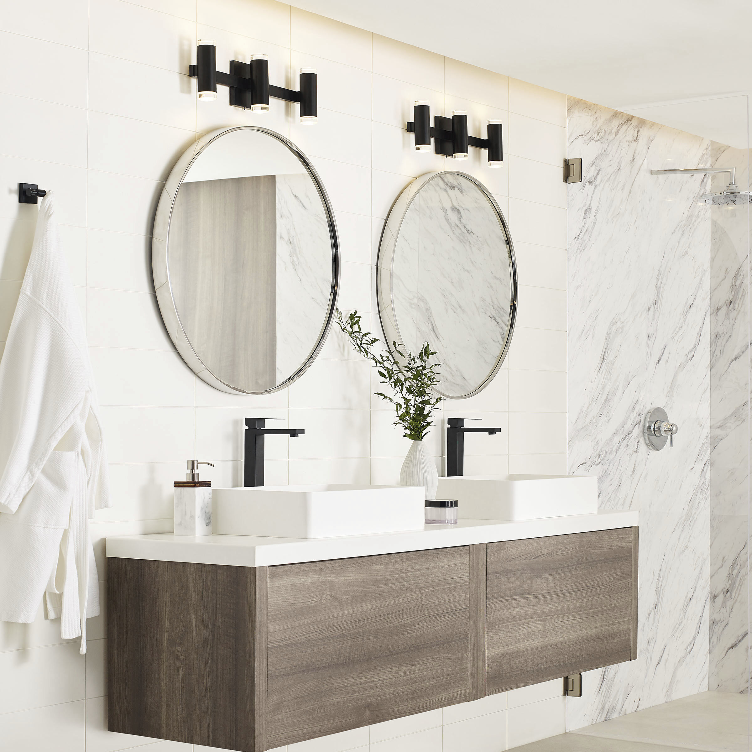 Sean Lavin Dobson II LED 19.5 inch Matte Black Bath Light Wall Light in LED 90 CRI 3000K, 3-Lite Shallow, Integrated LED