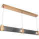 Parallel LED Novel Brass Linear Pendant Ceiling Light in 3000K LED, Smoke Granite