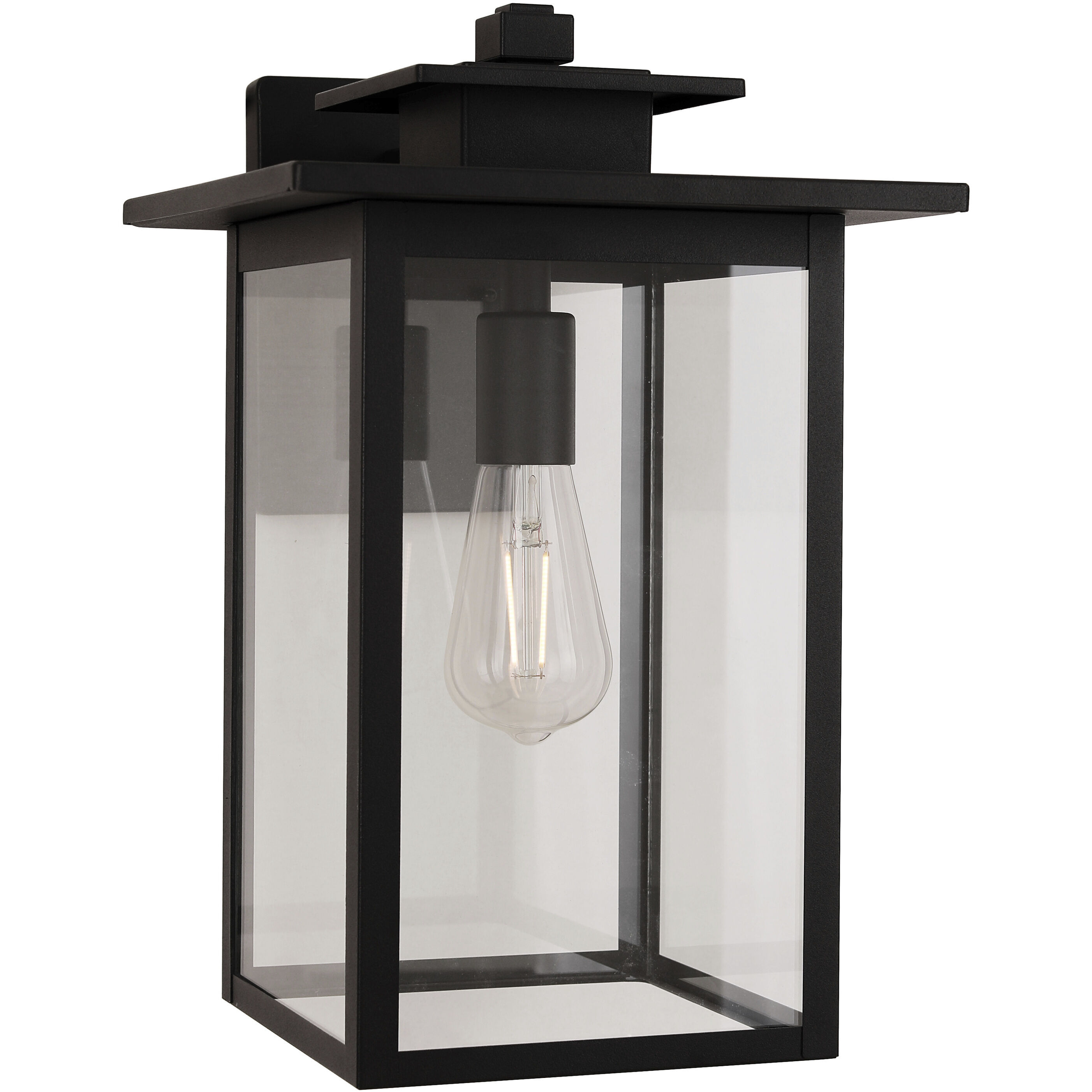 Rock Creek 1 Light 15.38 inch Textured Black Outdoor Wall Lantern
