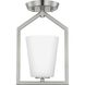 Vertex 1 Light 5 inch Brushed Nickel Semi-Flush Mount Ceiling Light