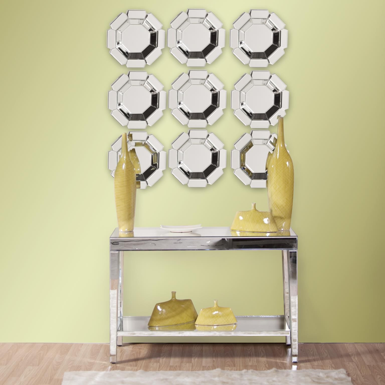 Orion 44 inch Mirror Console Table, with Shelf