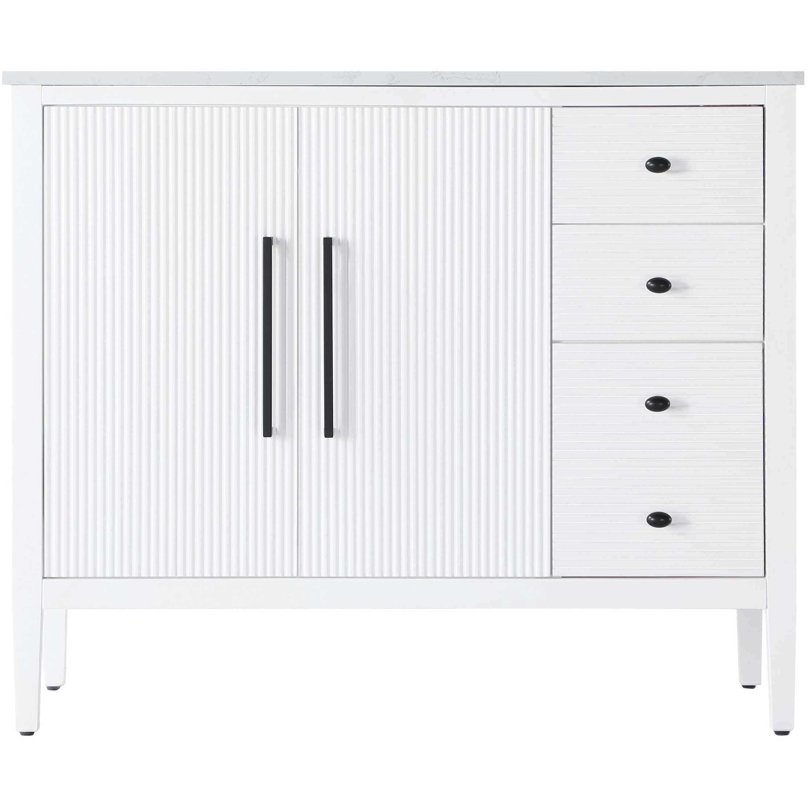 Blakely 42 X 34 inch White Bathroom Vanity Cabinet