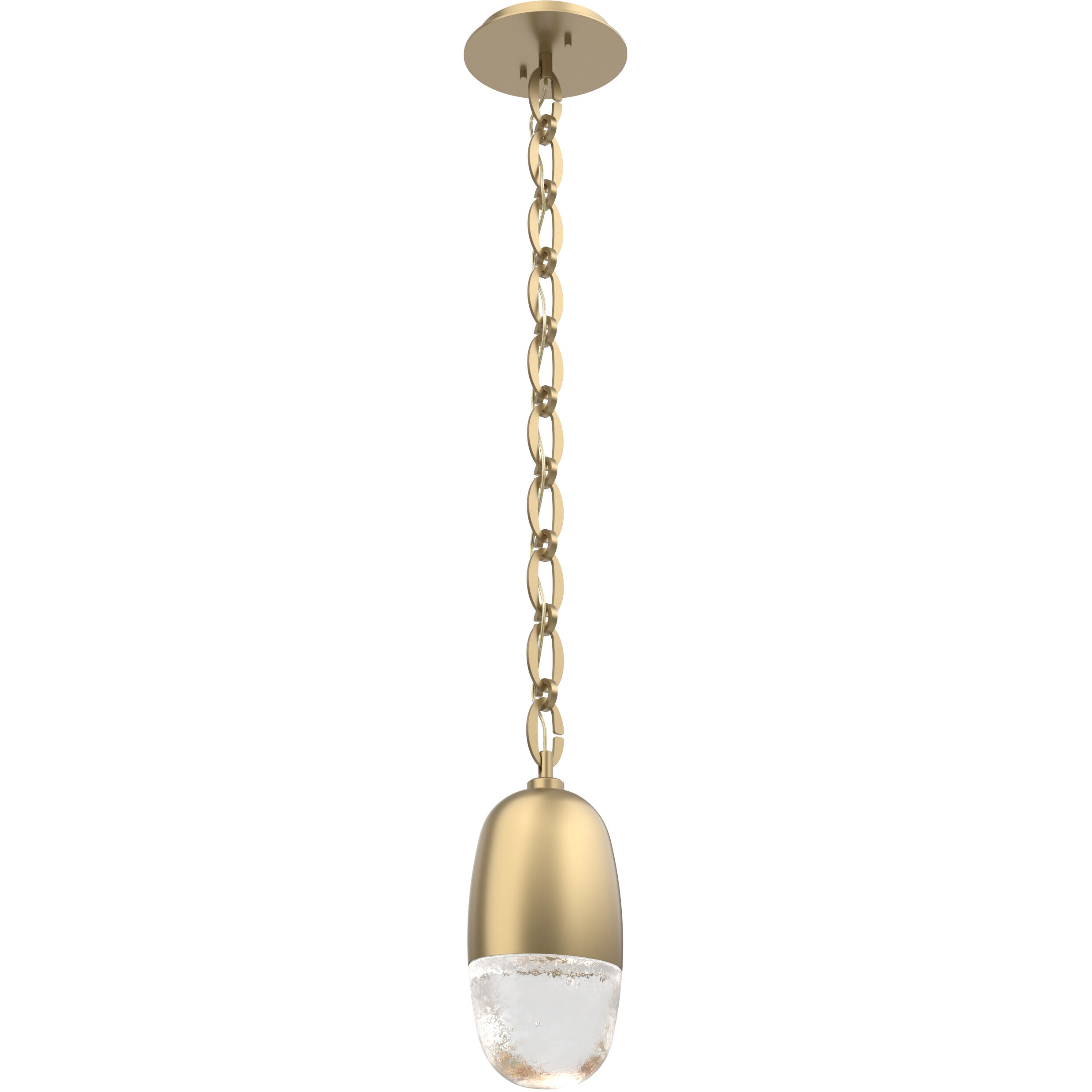Pebble LED 6 inch Gilded Brass Pendant Ceiling Light in 2700K LED, Oval Chain