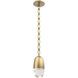 Pebble LED 6 inch Gilded Brass Pendant Ceiling Light in 2700K LED, Oval Chain