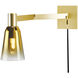 Audrey 20 inch Satin Brass with Gold Chrome Swingarm Sconce Wall Light