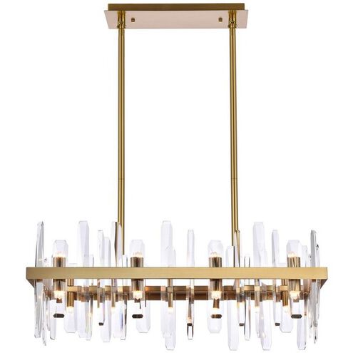 Serena 16 Light 30 inch Satin Gold Linear Chandelier Ceiling Light