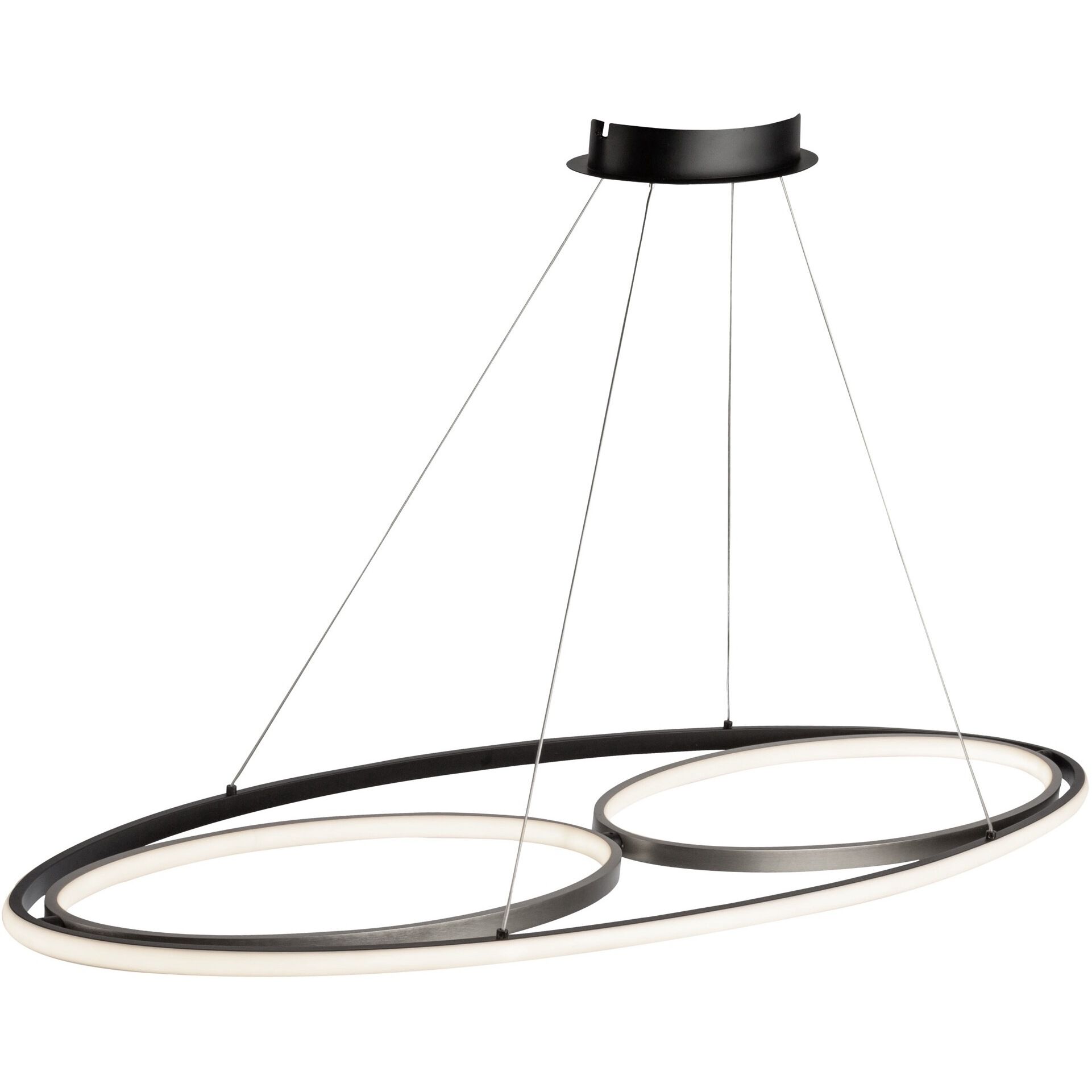 Gemini LED 16.5 inch Black and Nickel Pendant Ceiling Light