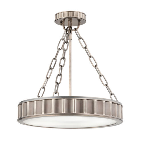 Middlebury 3 Light 15.5 inch Historic Nickel Semi Flush Ceiling Light