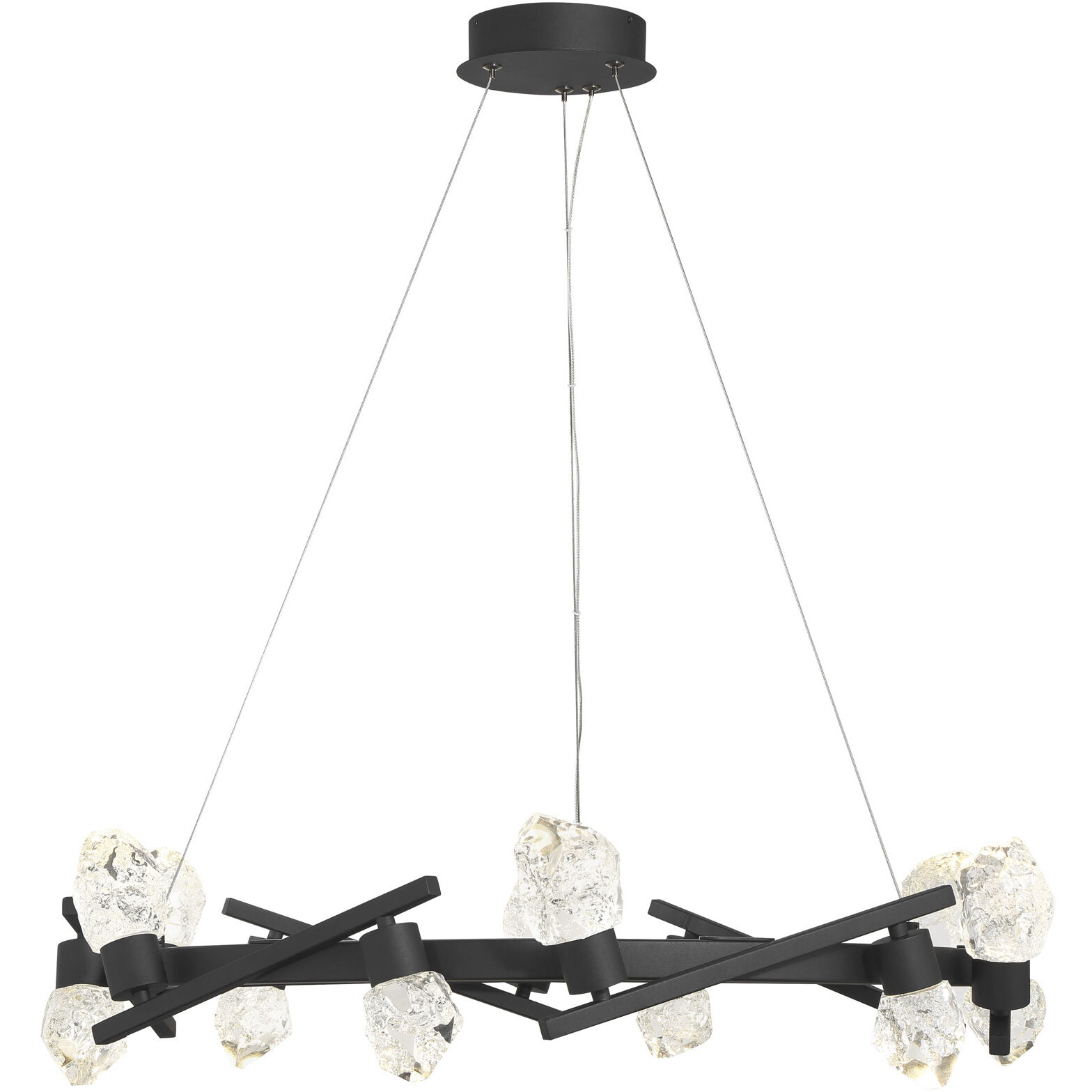 Kosmyc LED 33.25 inch Sand Black Chandelier Ceiling Light