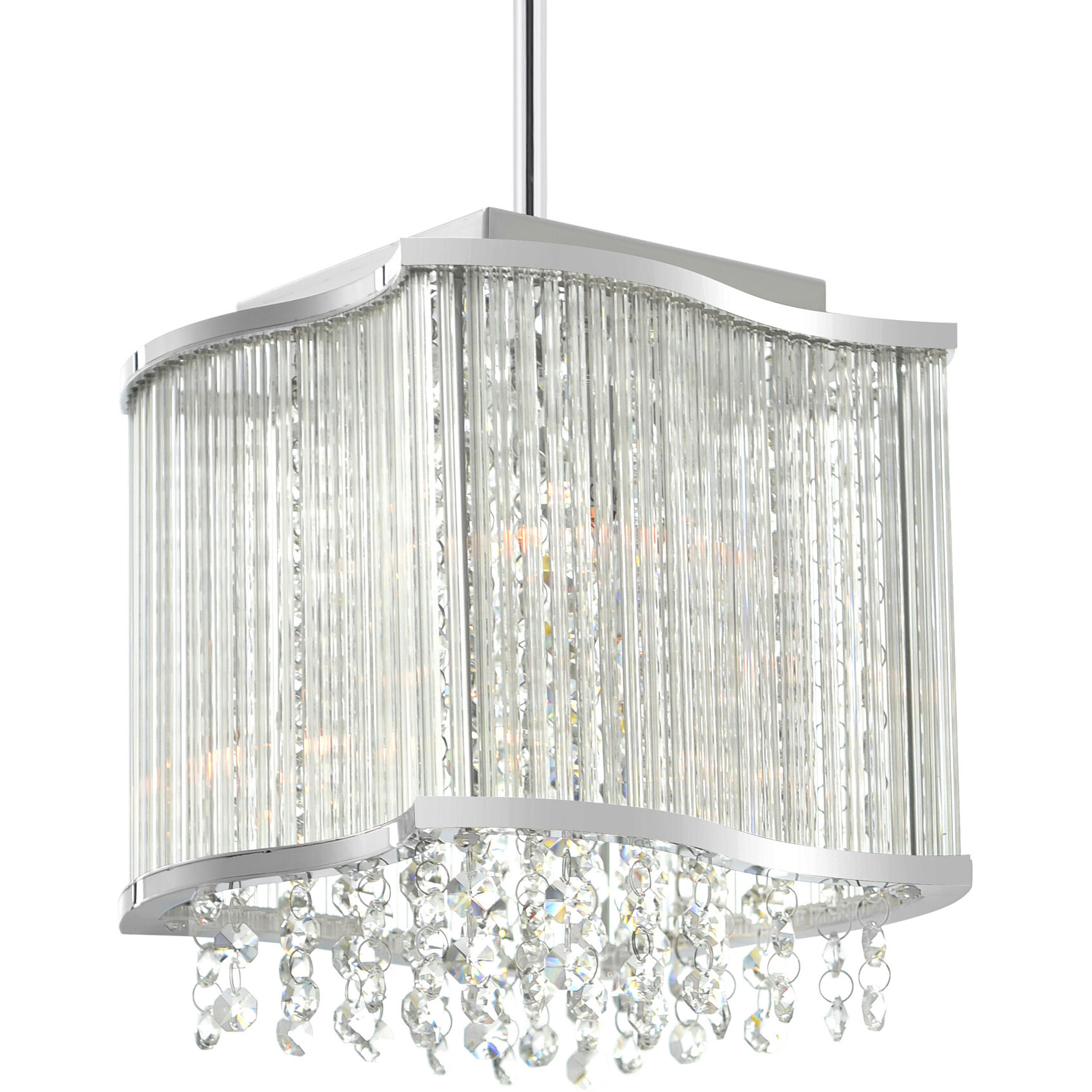 Elsa 3 Light 10 inch Chrome Drum Shade Mini Pendant Ceiling Light