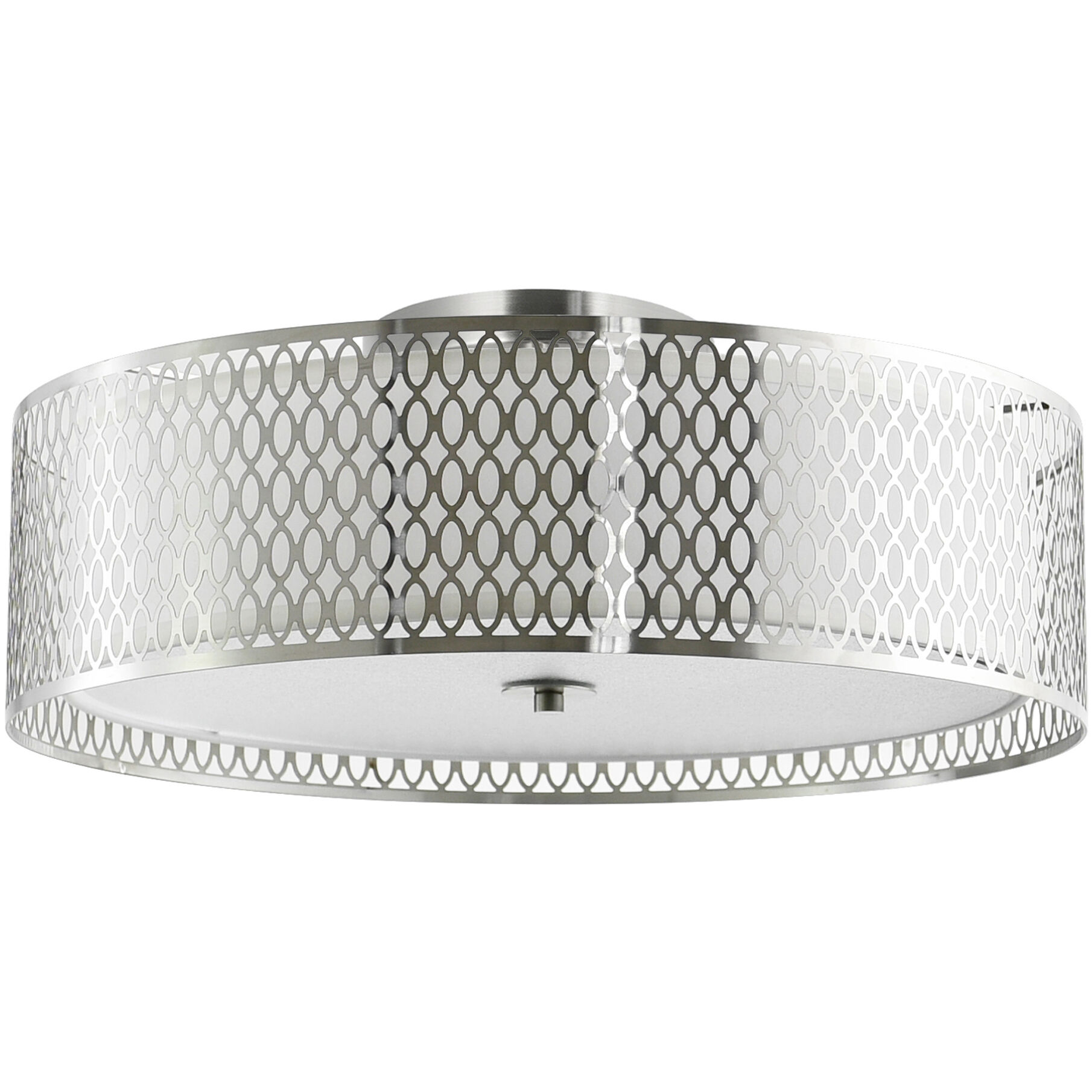 Mikayla 5 Light 22 inch Satin Nickel Drum Shade Flush Mount Ceiling Light