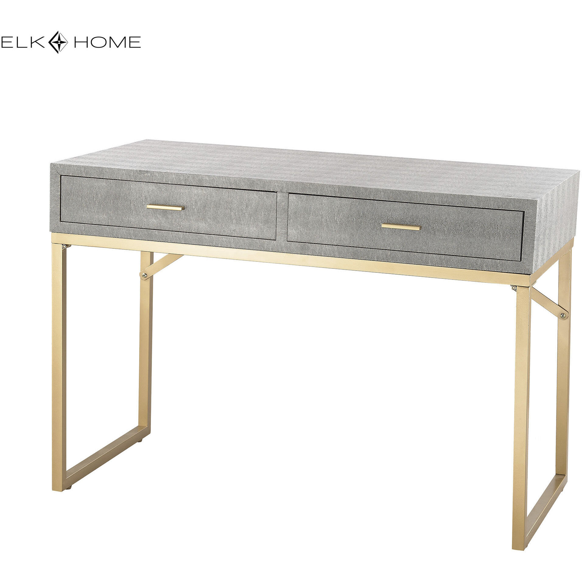 Sands Point 42 X 21 inch Gray with Gold Desk, 2 Drawer