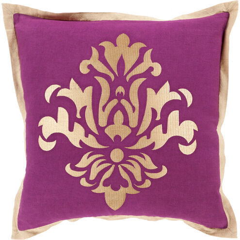 Cosette 22 inch Beige, Dark Purple Pillow Kit