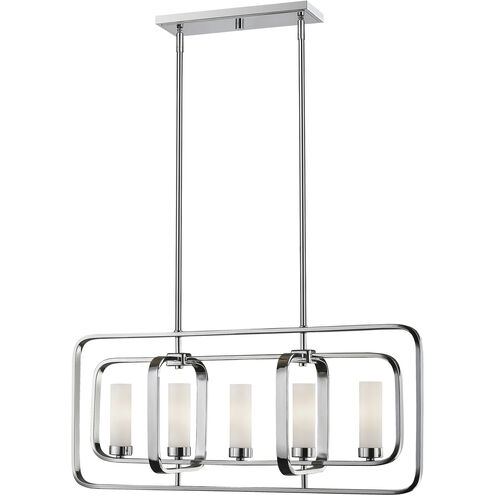 Aideen 5 Light 32 inch Chrome Linear Chandelier Ceiling Light