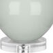 Double Gourd 30 inch 150 watt Celadon Glazed Ceramic with Lucite Base Table Lamp Portable Light in Pearl Dupioni