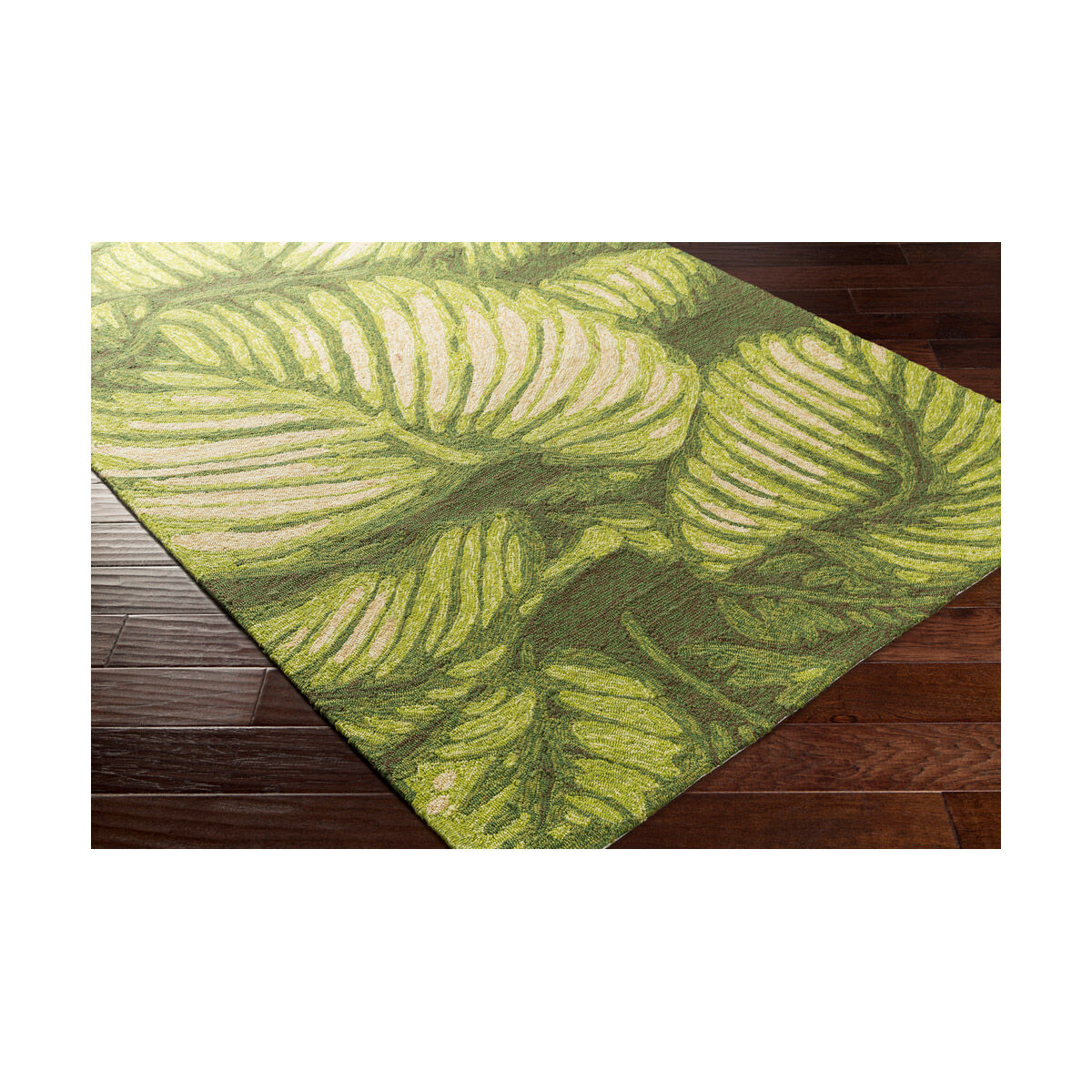 Mobjack Bay 96 X 60 inch Lime/Dark Green/Cream/Ivory/Dark Brown Indoor Area Rug, Polypropylene