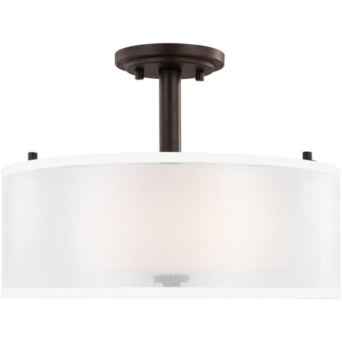 Elmwood Park 2 Light 15 inch Bronze Semi-Flush Mount Ceiling Light