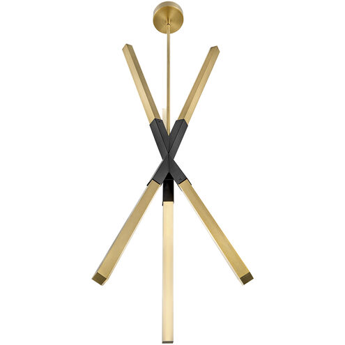 Rae LED 14.75 inch Lacquered Brass Chandelier Ceiling Light