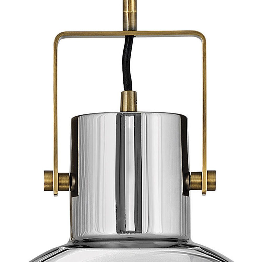 Nautique 1 Light 13 inch Heritage Brass with Polished Nickel Indoor Pendant Ceiling Light in White, Heritage Brass / Polished Nickel
