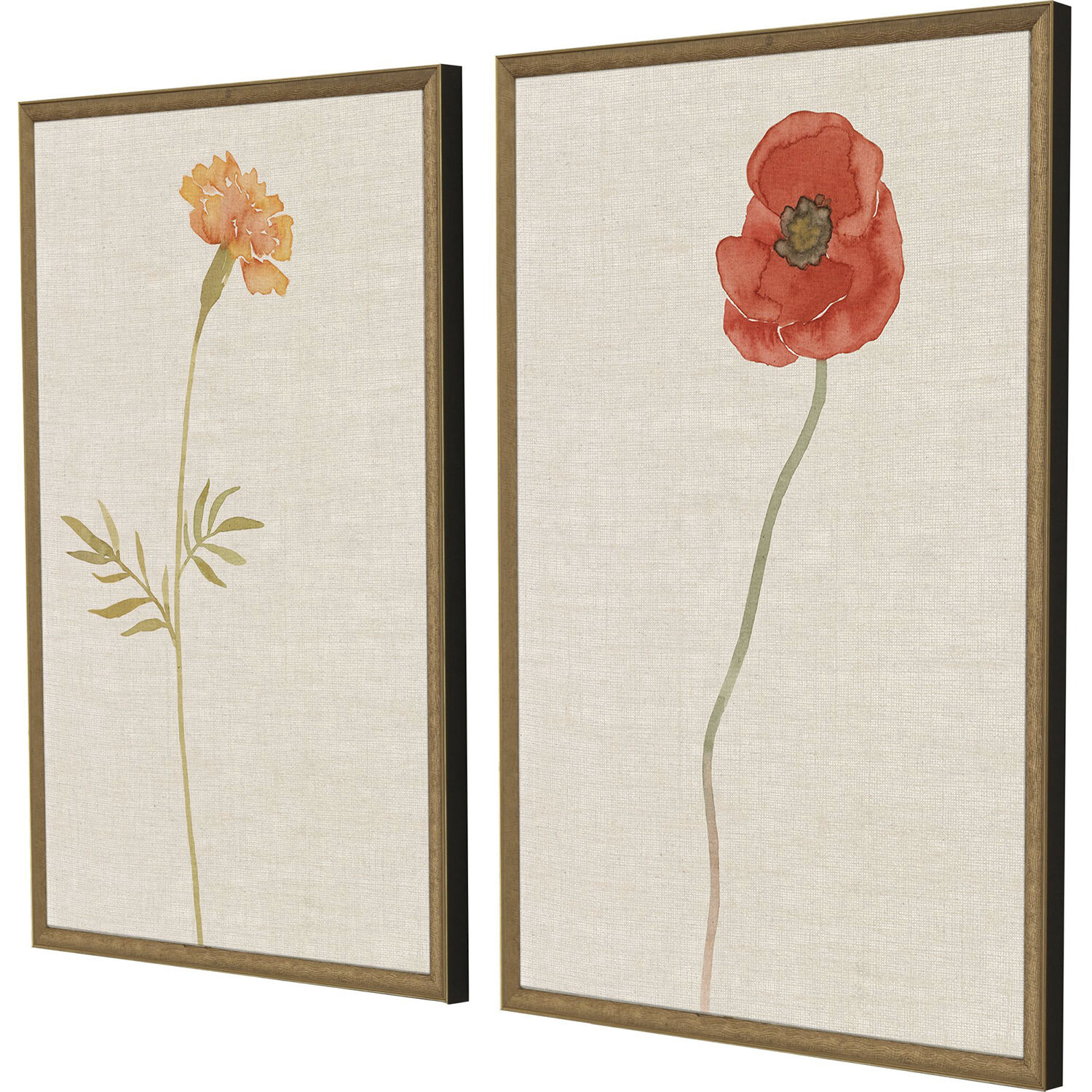 Wild Flourish Multi and Beige and Orange and Red Framed Art